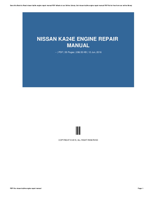 Nissan VG30E engine factory workshop and repair manual download